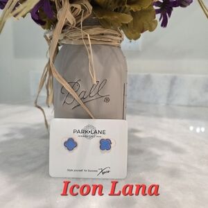 Park Lane Sky Blue Clover Studs